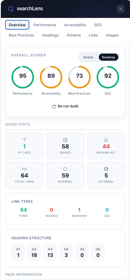 searchLens Audit Extension